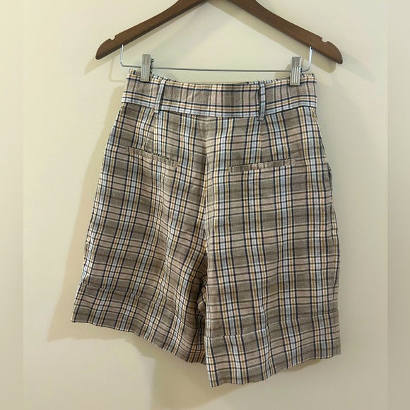 Massimo Dutti high waisted shorts size 6 (s-m) cotton linen blend - Picture 3 of 8